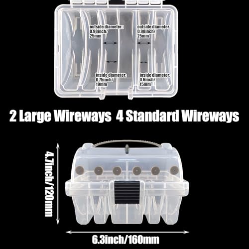Aventik Clear Fishing Line Organizer Built-in Cutter & Silicone Holes 6C/8C Clear Tangle Free Spool Storage Box for Fishing Line Management - color: 6C Storage+Fishing scissor