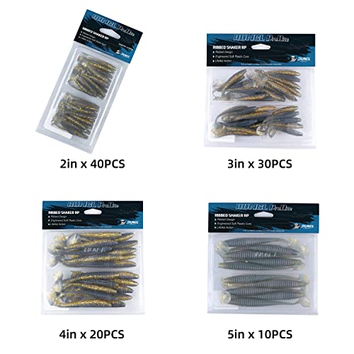 RUNCL Swimbaits Paddle 10/20/30/40PCS, 5/4/3/2 Inchs Paddle Tail, Soft Lure for Trout Crappie Bass, Durable Plastic Bait Swimmer for Saltwater/Freshwater, Fishing Lover's Gift - color: Blue Gold, size: 3in, 30pcs