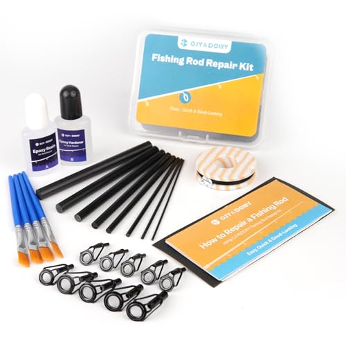 OJYDOIIIY 3-in-1 Fishing Rod Repair Kit - Carbon Sticks/Rod Tips/Eyelets Replacement Parts, Complete Supplies and Instructions - color: 2 IN 1