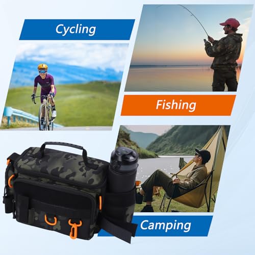 Fishing Tackle Bags with Tackle Box,Waterproof,Padded Shoulder Strap,Gear Storage,Fish Bag with 136 Pcs Fishing Lures Kit,Fish Hook Remover Tool,Fish Lip Gripper,Fishing Plier,Gifts for Men (Green) - color: Green