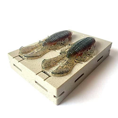 Smedioks Premium Soft Plastiс Mold Lure Making Injection Molds Fishing Lures 2 Cavity Googan Bandito Bug 4''
