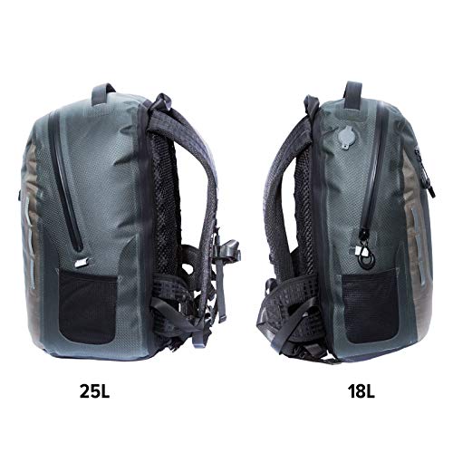 Xelfly Submersipack Waterproof Backpack - Submersible, Inflatable, Floating TPU Coated Durable Nylon Dry Bag with Airtight Zipper for Kayak, Fishing, Boating, Hiking, Paddle Board (Gray Stone, 25L) - color: Gray Stone