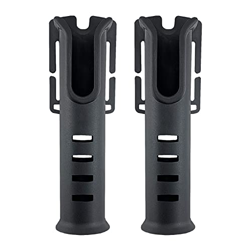 Yetaha Belt Rod Holder, 2 Pack Portable Waist Belt Fishing Rod Holder, Adjustable Pole inserter Fishing Rod Accessories for Surf Kayak Outdoor Fishing (Black) - color: Black