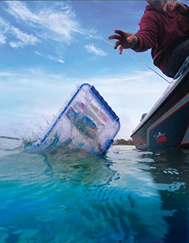 Flambeau Outdoors Waterproof Tuff Tainer - Fishing Lure, Tackle, and Gear Storage Box, Ultimate Tuff Tainer Tackle Box Includes Zerust Anti-Rust Tab - WP3000 Series 9" Open Core
