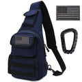 Tactical Shoulder Bag - 1000D Molle Military Backpack Outdoor Daypack Chest Pack (Darkblue) - color: Darkblue