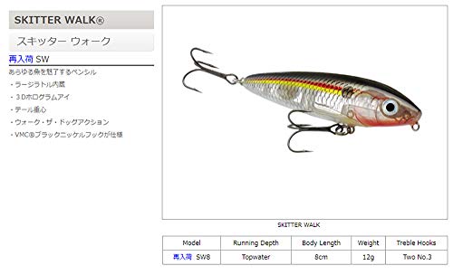 Rapala Rapala Skitter Walk 08 Fishing Lure 3 125 Inch - color: Baby Bass, size: Size 8, 3.125-Inch