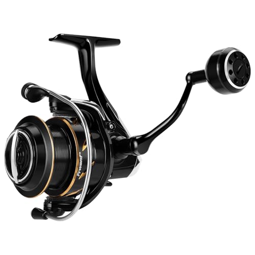 New DF Spinning Reel Saltwater Freshwater Fishing Reel Shallow Aluminum Spool, 5.2:1 Gear Ratio, Upgraded Copper Gears, Metal Handle Knob, Smooth Bearings - size: 5000, style: Shallow Line Cup