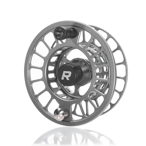 RIFT Breach v2 Fly Fishing Reel, High Capacity Spool, Carbon Disc Drag, Full CNC-Machined Anodized Aluminum Fly Reel, 5/6 Weight, Black, Grey - color: v2 Grey - Spool Only