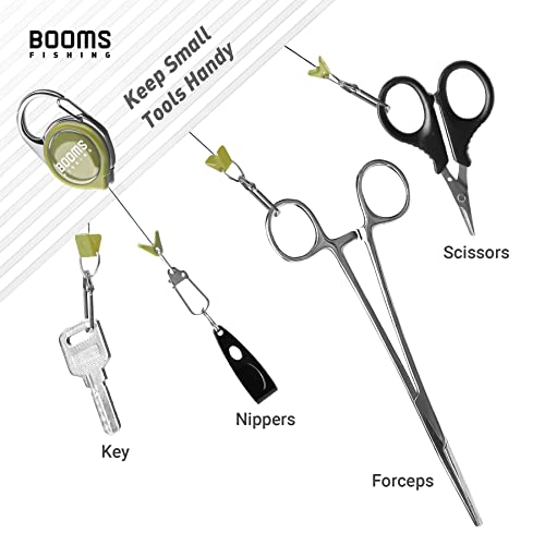 Booms Fishing RG1 Fly Fishing Zinger Retractor 3 pcs - color: Green