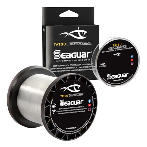 Seaguar Tatsu Fishing Line for Casting, & Live Bait, 100% Fluorocarbon, Clear, Multiple Sizes - size: 6lbs/200yds
