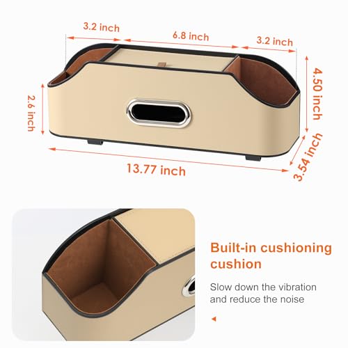 Car Rear Backseat Extra Multifunctional Drink Cup Holder Organizers With Tissue Storage Box Organizer & Hooks For Car Seat Back.Beige - color: Beige