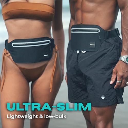 Drench 2-Pack 100% Waterproof Fanny Pack – IPX8 Submersible Dry Bag Waist Pouch & Waterproof Phone Case for Swimming, Boating, Kayaking, SUP & Snorkeling – Underwater Floating Belt Bag Set, Black - color: Black 2 Pack