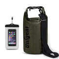 Unigear Dry Bag Waterproof, 2L/5L/10L/20L/30L/40L Floating and Lightweight Bags for Kayaking, Boating, Fishing, Swimming and Camping with Waterproof Phone Case - color: Army Green, size: 10L