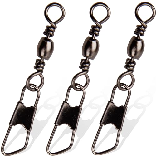 AGOOL Fishing Swivels Snaps, 60/120pcs Barrel Swivel Safety Snaps Stainless Steel Swivels Fishing Tackle Lure Leader Line Connector High Strength for Saltwater Freshwater - size: #2