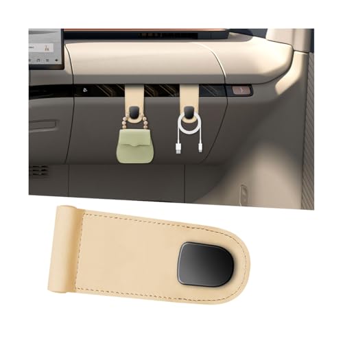 Car Co-Pilot Glovebox Hook, Multifunctional Passenger Seat Glovebox Hanger Organizer for Purse Handbag Umbrella, Auto Interior Glove Box Hanging Storage Hook Holder, Universal Fit (Beige) - color: Beige, size: Single