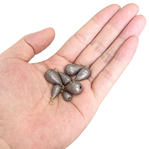 Fishing Weights Sinkers Kit, 25pcs Various Bass Casting Weights Drop Shot Sinkers Catfish for Saltwater Freshwater Fishing - size: D:1/4oz(7g)-30PCS