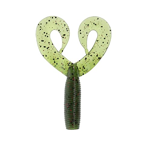 Yamamoto Custom Baits Double Tail Grub Soft Plastic Bait, 20-Pack, Bass Fishing Soft Plastic Lure, Multiple Sizes & Colors - color: WATERMELON W/ BLACK & RED FLAKE, size: 4"