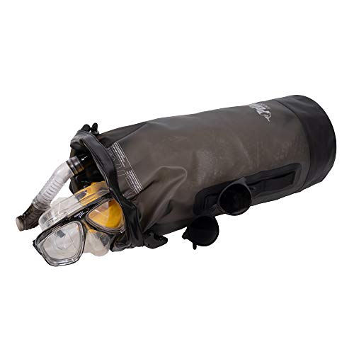 Pelican ExoDry 10L Small Drybag - Waterproof - Shoulder Strap - Thick & Lightweight - Roll Top Dry Compression - Keeps Gear Dry for Kayaking, Beach, Rafting and Fishing - Black - size: 10L