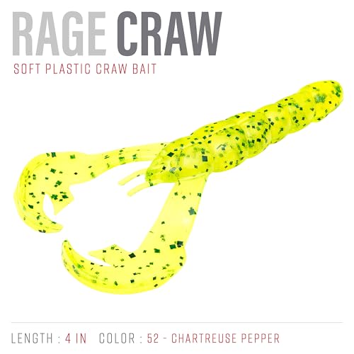 Strike King Rage Tail Craw - color: Chartreuse Pepper, size: 4 inch