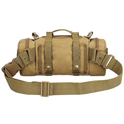 G4Free Fanny Deployment Tactical Waist Pack - Small Sling Pack Hand Carry Handlebar Bag - color: Tan