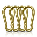 AUTMATCH Carabiner Clips, 3" Spring Snap Hook Caribeener Clips Buckle Pack Grade Heavy Duty Carabiners Quick Link for Camping, Fishing, Hiking, Traveling, 4 Pack - style: Carbon Steel - Gold