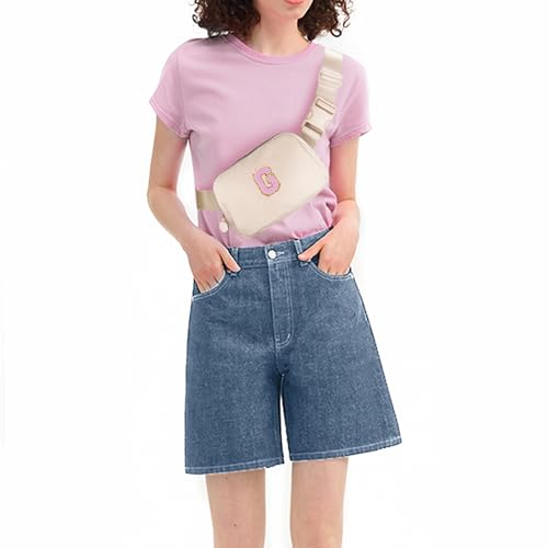 Uygafly Birthday Gifts for 4 5 6 7 8 9 10 11 12 13 Year Old Girl,Gift for Teen Girls Kids Toddler,Personalized Initial Fanny Pack Purse Crossbody Bag Belt Bag Cute Trendy Stuff | Cream,G - color: Cream, style: G