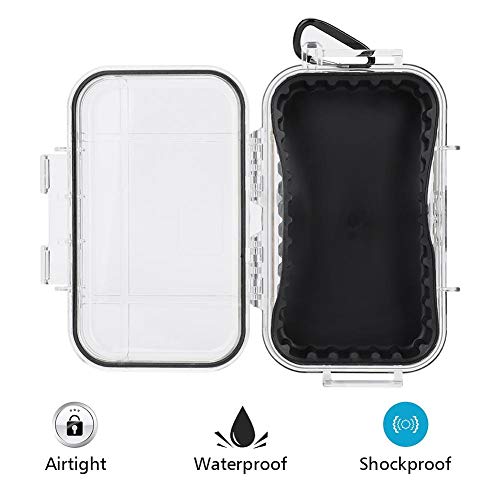 Storage Case - Diving Survival Transport Box with Removable Interior Rubber Cushion - Compatible with Kayak, Hiking, Fishing - Transparent