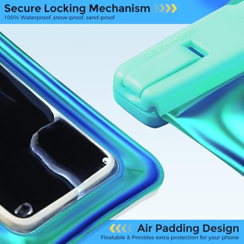 ProCase 2 Pack Floating Waterproof Phone Pouch IPX8,Universal Dry Bag Fits iPhone 17/16/15/14/13 Series,Galaxy S24/S23/S22, Pixel 8/7 (Up to 7”),Touchscreen,Underwater & Snow Protection -Whitegreen - color: White/Green