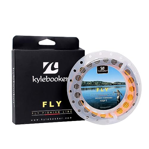 Trout Fly Fishing Line, Weight Forward Floating with 2 Welded Loops - color: Grey+Orange, size: WF4F-100FT
