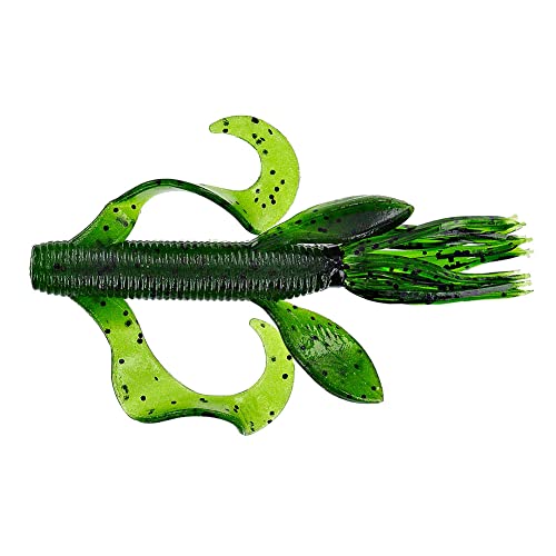 Yamamoto Custom Baits 4" Kreature Soft Creature Bait, 7-Pack, Bass Fishing Soft Plastic Lure, Multiple Colors - color: FADING WATERMELON W/ LARGE BLACK FLAKE (7 PACK)