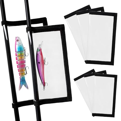 Fishing Lure Wraps,Water-Resistance Clear PVC Fishing Bait Hook Cover Keeps Fish Safe and Easily See Lures Hook Tackle Baits Storage Protector Cover for Saltwater Freshwater 4/8Packs - color: Black, size: 4 Pack - Large (8.0"x4.3")