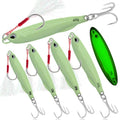 Fishing Jigs Metal Fishing Spoons Lures, Blade Bait Spinner Long Casting Jigging Spoon Lure Vertical Hard VIB Swimbait for Walleye Bass Trout Freshwater & Saltwater - color: A-5pcs luminous 0.35/0.53/0.7/1.06/1.4oz