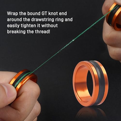 Fishing Lines Puller Ring, Lines Dragger Alloy Ring Shocked Absorption Hand Protecting Rings Assist Device for Leader Line and Hook Knots Adults Beginners Enthusiasts - color: Silver-2pcs