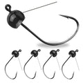Reaction Tackle Tungsten Bladed Underspin Swimbait Hooks, Weighted Weedless Jig Heads for Bass, Pike, and Musky, Freshwater and Saltwater Fishing (3-Pack) - color: Black, size: 1/16 oz Weedless