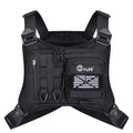 CVLIFE Outdoor Chest Bag for Men, Tactical Chest Pack, Adjustable Running Vest Bag, Lightweight Anti-theft EDC Rig for Hiking - color: Black