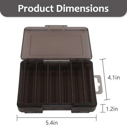 Fishing Tackle Box Double Sided Bait Storage Case Gray Waterproof Organizer for Fishing Gear Trips and Outdoor Use - color: Gray