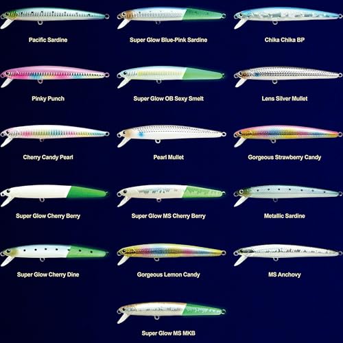 LUCKY CRAFT FlashMinnow 130MRS Saltwater Fishing Lures, Jerkbait for Halibut and Bass Fish, Slow Sinking 2-4ft, Surf Fishing Gear and Tackle Box Accessories - color: 765 MS Anchovy