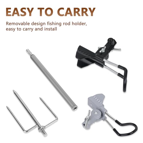Stedan 2 Pack Fishing Rod Holders, Ground Fishing Rod Pole Brackets, 360 ° Adjustable & Detachable Easy to Carry Folding Fishing Equipment on Lakes, Rivers - color: New Multicolor