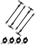 Rod Straps for Bass Boat, Deck Mount Connector Mount Rod Strap, Rod Holders for Boat Deck with Straps + Kayak Paddle Clip, Canoe Kayak Boat Fishing Rod Replacement Accessories - 4Pcs