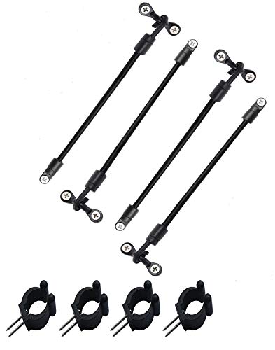 Rod Straps for Bass Boat, Deck Mount Connector Mount Rod Strap, Rod Holders for Boat Deck with Straps + Kayak Paddle Clip, Canoe Kayak Boat Fishing Rod Replacement Accessories - 4Pcs
