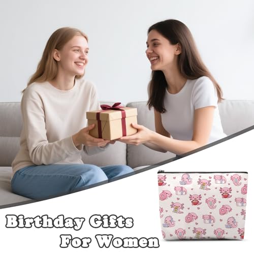 Axolotl Makeup Bag, Axolotl Gifts For Women, Axolotls Makeup Pouch, Axolotls Travel Toiletry Bag With Zipper, Birthday Anniversary Christmas Gifts For Mom Sister, Travel Toiletry Bag - color: Axolotl