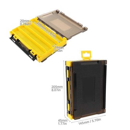 Fishing Accessories Storage Box, Double Sided Tackle Boxes Hook Organizer, Fishing Lure Case for Lure Bait Accessories (Yellow) - color: Yellow