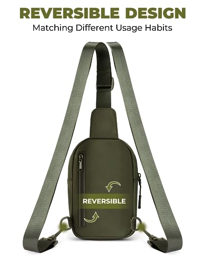 CHOLISS Small Sling Bag for Women and Men, Crossbody Bags Trendy Fanny Packs Chest Bag with Extended Strap - color: A03 Green