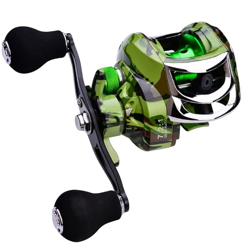 Baitcasting Reel Fishing Reel 18+1 Ball Bearing 7.2:1 Gear Ratio 9 Gear Braking Baitcaster Dual Handle Nylon Heavy Duty 10KG Fishing Reel. - color: Left Hand