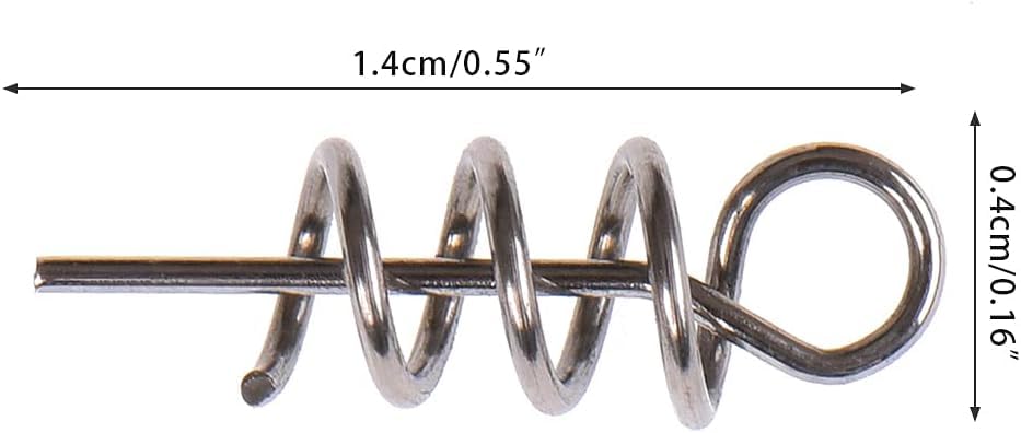 50Pcs 14mm Silver Fishing Crank Hook Centering Pin Fishings Baits Lure Rig Fixed for Latch Needle Spring Twist Lock Fishing Spring Twist Lock Fishing Hook Centering Terminal Tackle and Accessories
