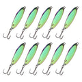 Fishing Spoons Lures, Metal Saltwater Treble Trout Lures Jigging Spoon with Treble Hooks Casting Spinner Baits - color: Colorful, size: 7g / 1/4oz