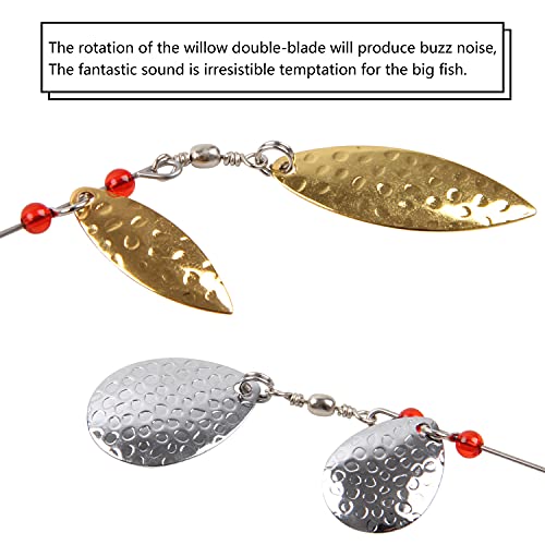 Fishing Lures Spinner Baits 6pcs Skirt Jigs Bass Lures Spinnerbaits Kit | Multicolor Blade Buzzbaits Spinner Bait Lures for Bass Trout Pike Salmon Walleye Freshwater Saltwater Fishing