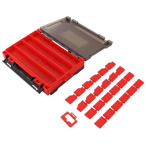 Fishing Accessories Storage Box, Double Sided Tackle Boxes Hook Organizer, Fishing Lure Case for Lure Bait Accessories (Red) - color: Red