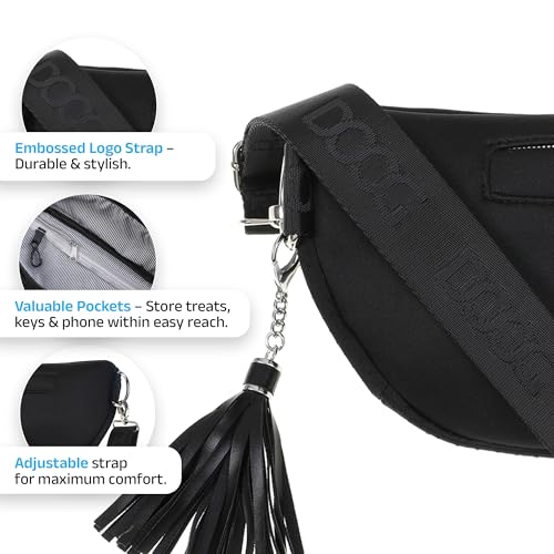 DOOG Neosport Dog Walking Fanny Pack - Waterproof Treat Pouch & Waste Bag Holder - Hands-Free Belt Bag for Training, Hiking & Outdoor Adventures - Black - color: Black