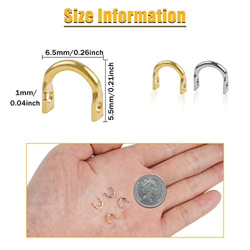 Fishing Clevis Easy Spin U-Shaped Brass Links, 120/250pcs Quick Change Spinner Clevis Spinner Blade for Lure Making Spinnerbait Parts Accessory Freshwater Saltwater - color: Brass-120pcs
